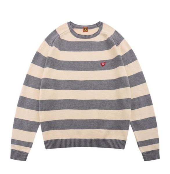 

22ss striped sweater men women black gray knit sweatshirts crewneck8765383