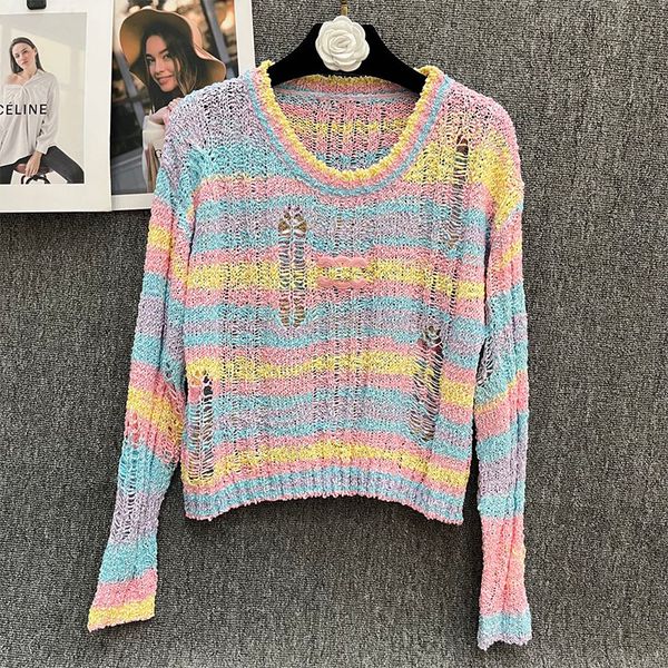 

women's sweater pure tie dyed montage warm soft in winter home cardigan hollowed out delivery service colorful candy color  : 4, White;black
