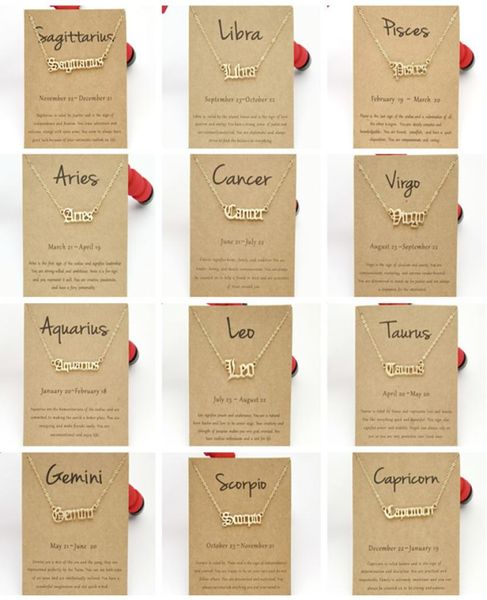 

fashion zodiac sign necklaces for women men gold silver color stainless steel chain constellations pendant necklace jewelry with c6877305