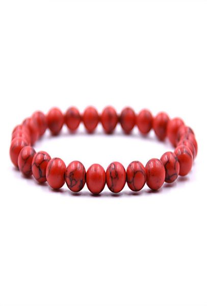 

8mm elasticity red stone beaded bracelet yoga energy natural stone bracelet malefemale gifts5846582, Black
