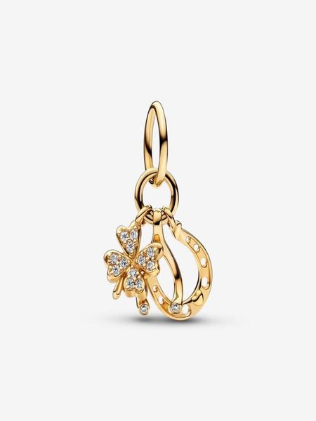 

lucky clover wishbone horseshoe dangle charms fit original european charm bracelet fashion women halloween 925 sterling silver jew7803122, Bronze;silver