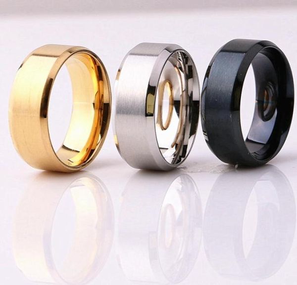 

whole bulk lot 100pcs silvergoldblack stainless steel rings for men band ring brand new6313276, Slivery;golden