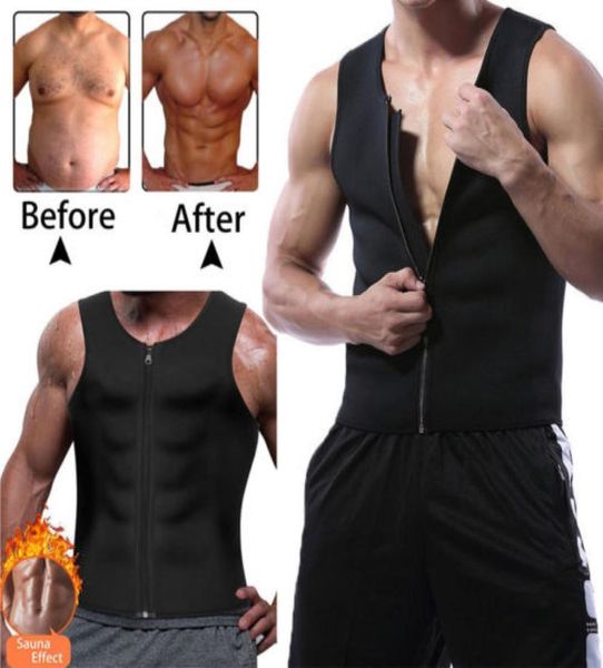 

new men039s slimming neoprene vest sweat shirt body shaper waist trainer shapewear men shapers clothing male2783389, White;black