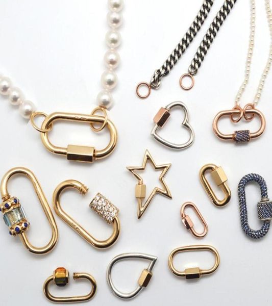 

chokers boho carabiner clasp freshwater pearl tennis pulseras mujer diy necklace for women link cable chain cubic zirconia jewelry1550109, Golden;silver