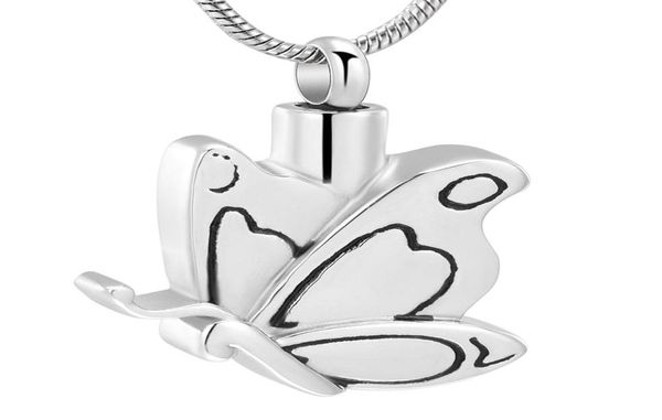 

butterfly keepsake urn pendant necklace stainless steel cremation jewelry ashes necklace for women girl engrave8042191, Silver