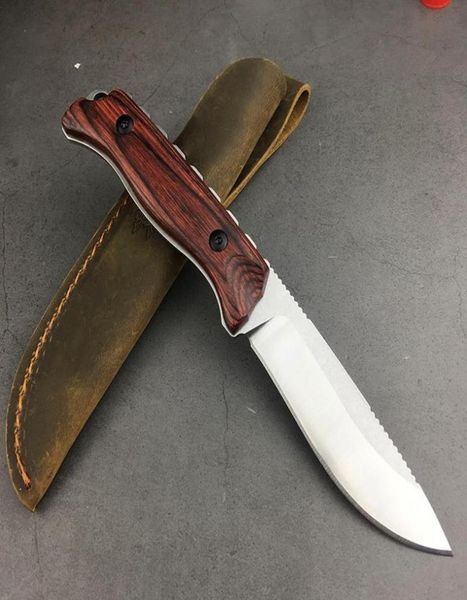 

benchmade hunt saddle mountain skinner fixed blade knife 42quot s30v drop point stabilized wood handles leather sheath 150028632421