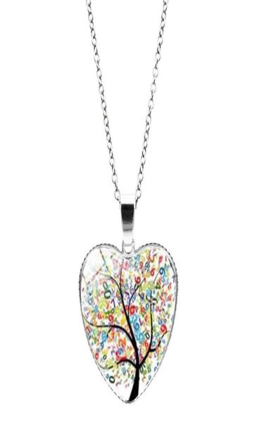 

tree of life necklace colorful heart pendant necklaces chain fashion jewelry for women girls gift will and sandy7391919, Silver