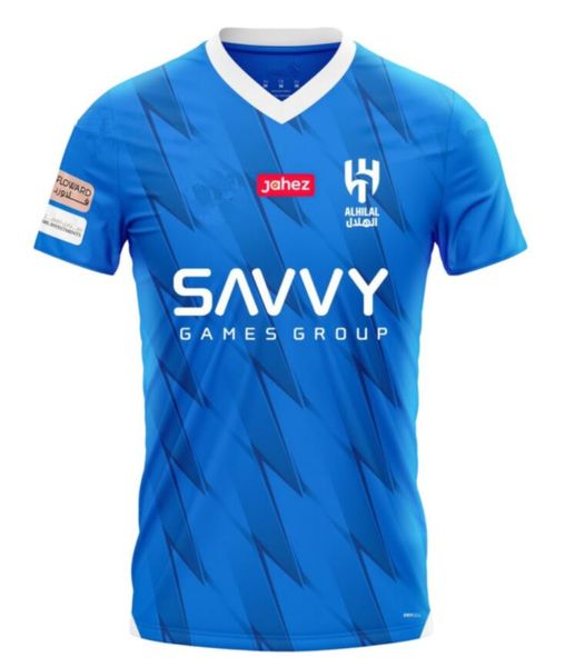 

2023 24 men's t-shirts al-hilal saudi football club home and away custom shirts, White;black