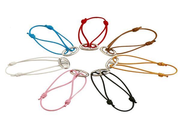

gold bracelet colored wax rope pig nose rope adjustable length men designer jewelry love bracelets fashion jewelry women bracelets9756858, Black