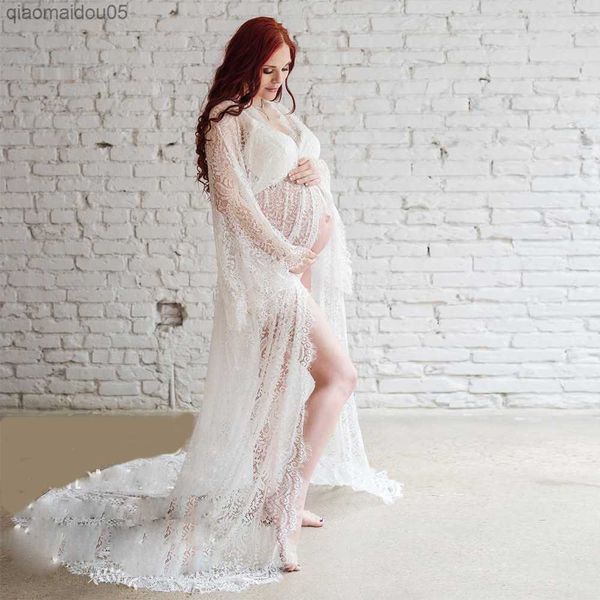 

white maternity dresses for baby shower lace fancy pregnant pshoot dress for pregnancy women maxi gown pgraphy prop l230712