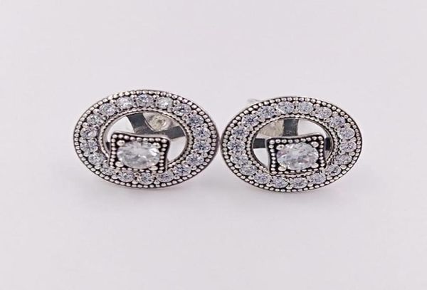 

studs vintage allure clear cz authentic 925 sterling silver fits european style jewelry andy jewel 290721cz5742601, Golden;silver