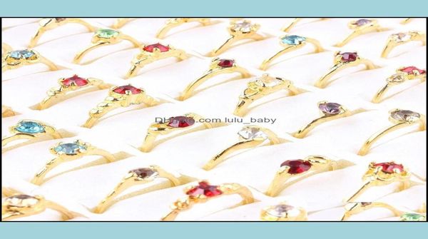 

band rings jewelry whole lots 50pcs crystal rhinestone gold color women ring engagement wedding party gift fashion d dhtr05058934, Silver