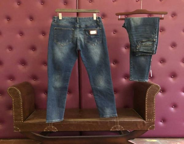 

dg designer jeans blue trousers excellent shape belt high elastic comfortable pants fashion sweatpants1731139