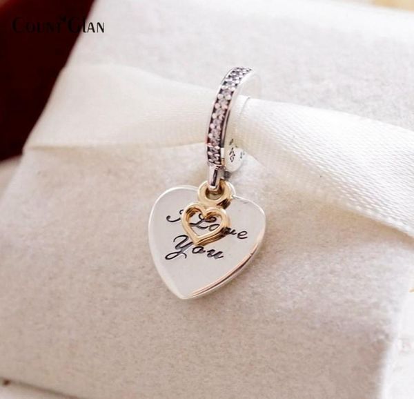 

fits bracelets love you forever silver beads with gold plated 2017 100% 925 sterling silver charms diy jewelry 085018641609, Bronze;silver