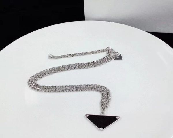 

2021 luxury designer necklace chain for women men jewelry charm fashion titanium steel black white pendant italy mens6596672, Silver