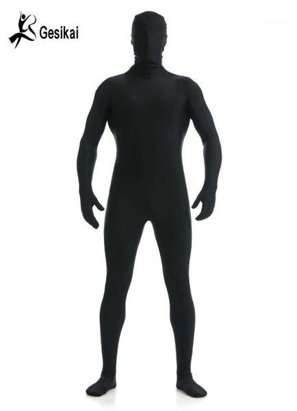 

gesikai men039s spandex zentai lycra full bodysuit men039s zentai suit custom second skin tights suit halloween costume15944893, Black