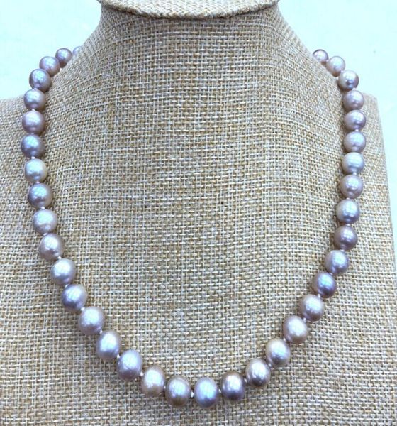 

natural 910 mm purple freshwater pearl necklace 18quot aa017926468, Silver