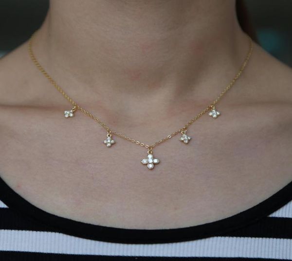 

new stylish fashion pendant necklace 100 925 sterling silver chain drop tassel stars micro pave clear cz jewelry for women3498042