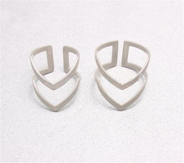 

new cute double ring for women silver plated cluster rings09045254, Golden;silver