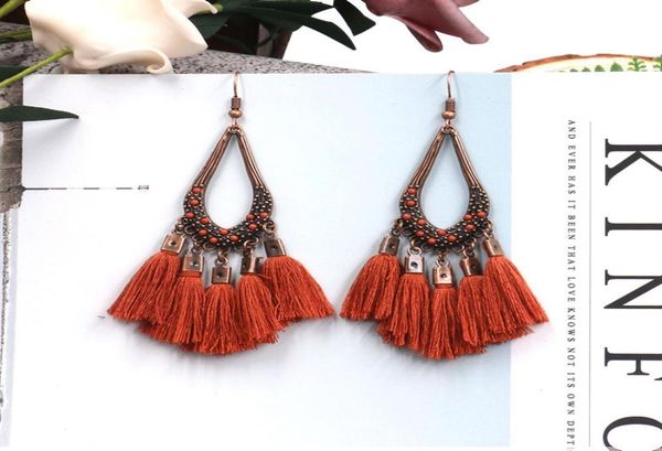 

bohemian fashion jewelry women039s vintage earrings water drop long tassels dangle s4615724478, Silver