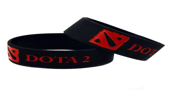 

50pcs 1 inch wide dota 2 silicone rubber wristband perfect to use in any benefits gift for gamer5721503, Black