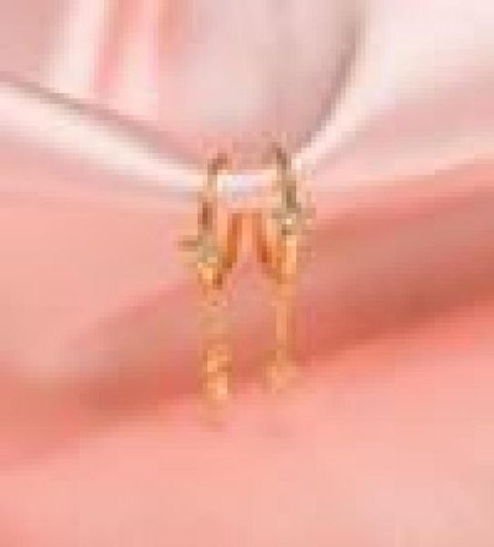 

cute lovely multi piercing girl women jewelry lovely star charm tassel chain dangle dangling earring7063203, Golden;silver