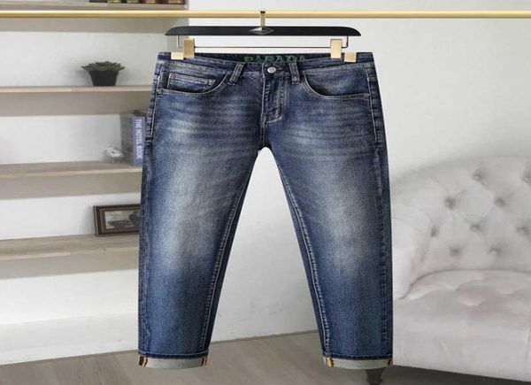 

jeans men039s 2022 high end fashion brand jeans men039s slim leggings elastic autumn and winter small straight pantsicmg5677390, Blue