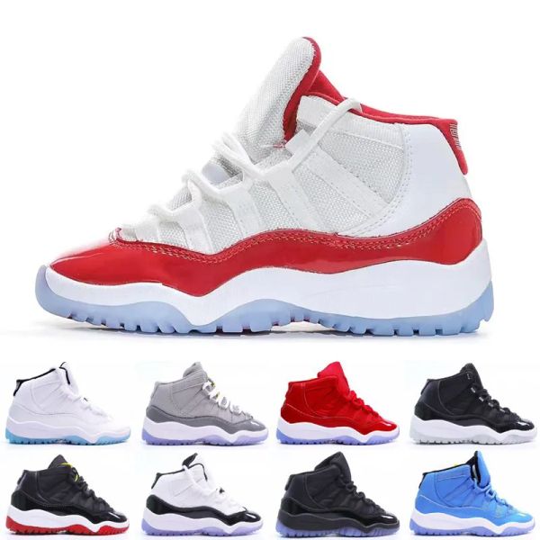 

2022 cute kids 11 space jam bred concord gym red basketball shoes children boy girls 11s midnight navy sneakers toddlers birthday gift, Black