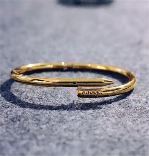 

nail bracelet designer bracelets luxury jewelry for women fashion bangle titanium steel alloy goldplated craft never fade not all1638747, Black