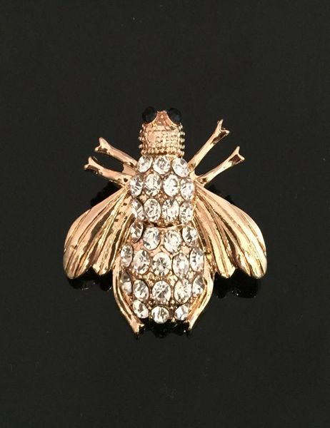 

gold rhinestone crystal cute bee insect animal fly brooches broaches pins for womenmen dress fashion jewelry9273015, Gray
