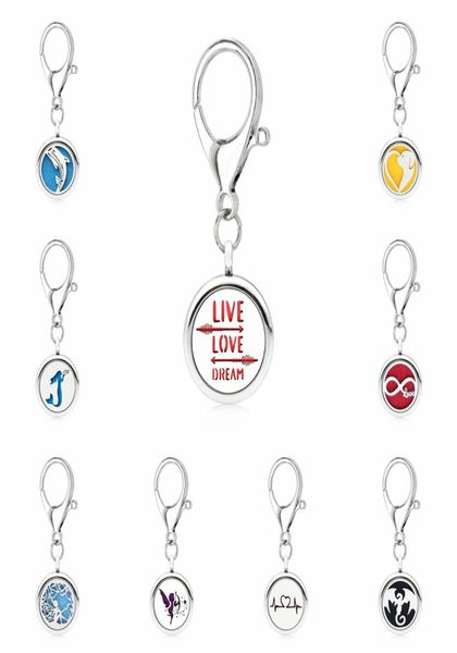 

live love dream aroma key chain locket essential oil locket perfume diffuser with heart shape lobster clasp key ring 5pcs pads3291622, Slivery;golden