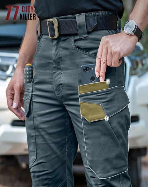 

77city killer tactical pants men ix11 cargo military elasticity joggers men quality multipocket mens trousers swat men pants 20099835789, Black