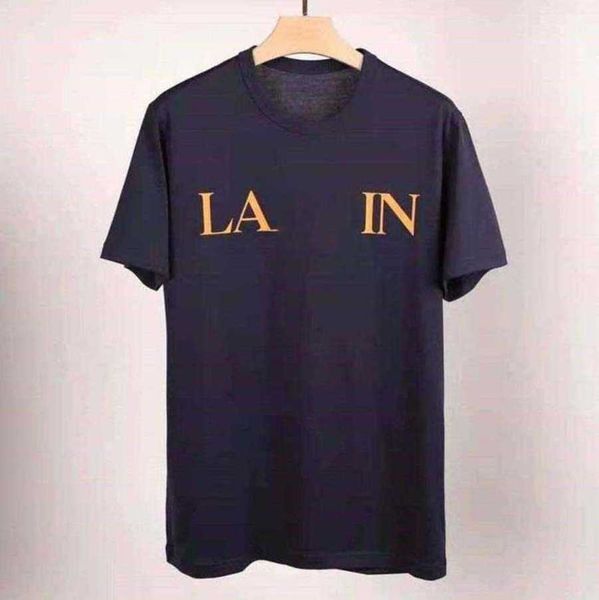 

2023 designer lanvins t shirt fashion brand t-shirt women's spring and summer printed cotton men's short sleeve couple half loose, White;black