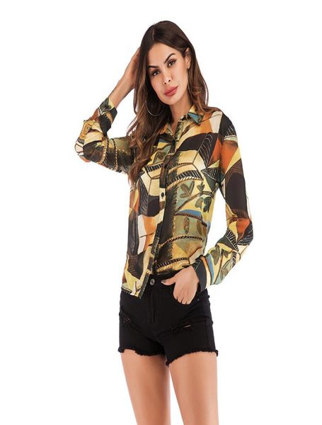 

women vintage blouses 2020 spring summer fashion printed chiffon shirts female fashion long sleeve shirts womens and blou3946809, White