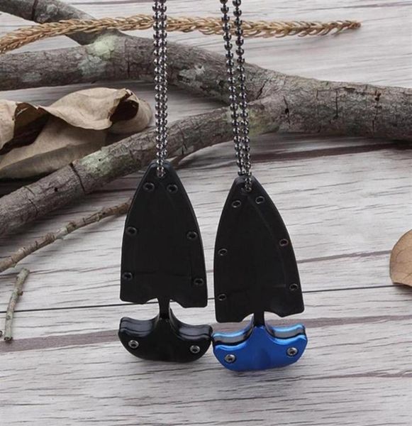 

multifunctional mini hanging necklace knife protable outdoor camping rescue survival tool selling pendant necklaces303g7587818, Silver