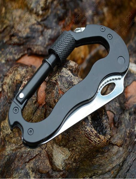 

whole hiking survival rock climbing gear folding knife multi function carabiner tools4125141