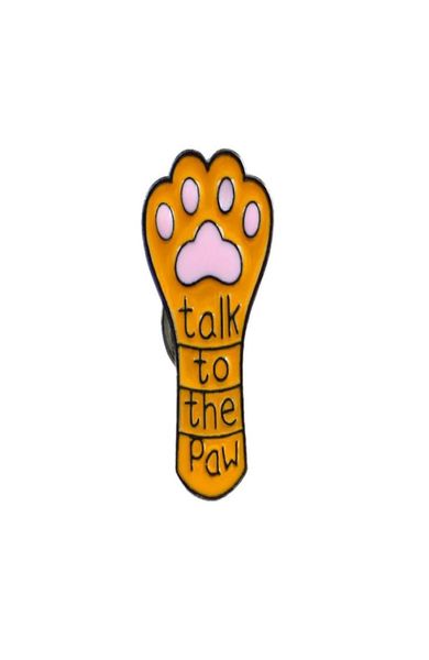 

talk to the paw cute small funny enamel brooches pins for women girl men christmas gift demin shirt decor brooch pin metal kawaii 1693731, Gray