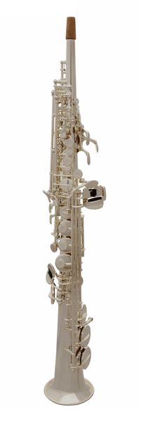 

saxophone one piece tube silver plated bb soprano sax