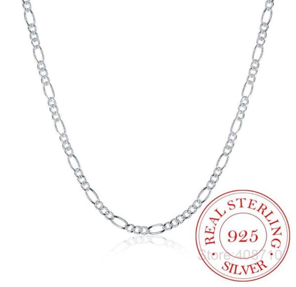 

italy made 925 sterling silver figaro chain 2mm slim choker necklace women jewelry kolye collier collares ketting colar 4060cm2614663736