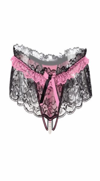 

lingerie women039s lace briefs transparent underwear women gstring thong panties ladies tback hollow out low waist bikini4464962, Black;pink