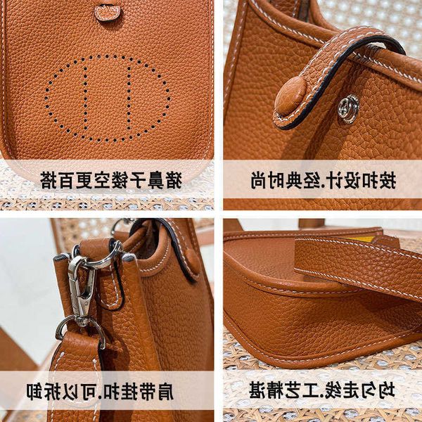 

designer bags hemrres high end layer tc cowhide bucket bag evelynn genuine leather women's h hollow out one shoulder mini small crossbo