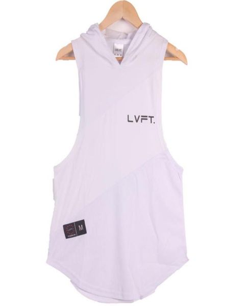 

brand gyms clothing mens bodybuilding hooded tank workout sleeveless vest sweatshirt fitness workouts sportswear male4340086, White;black