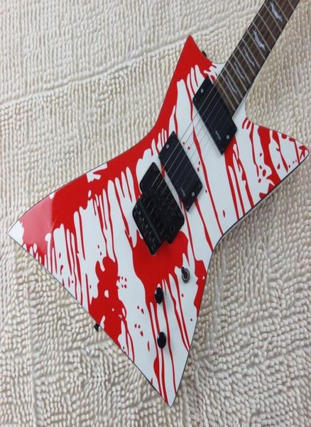 

ltd dj600 atreyu dan jacobs tear blood white explorer electric guitar emg pickups bat inlay floyd rose tremolo bridge black hardw7441382