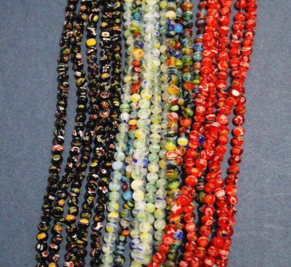 

6mm millefiori glass round loose beads 10mm hole for jewelryfactory 3781296, Crystal