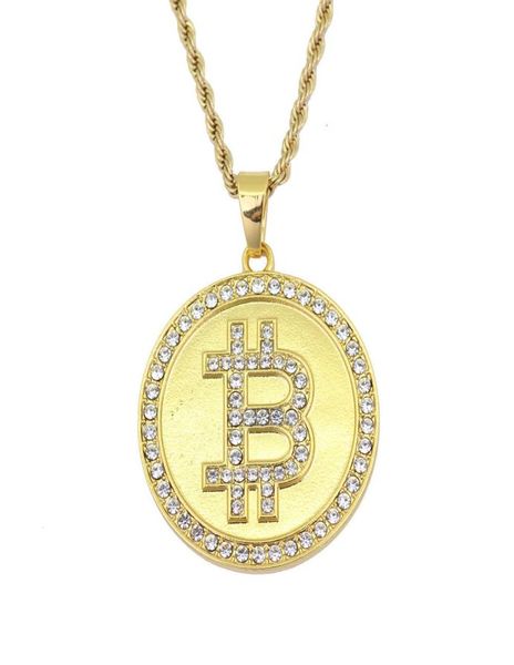 

pendant round bitcoin pendant hip hop necklace01234563330965, Silver