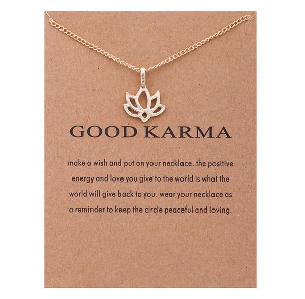 

fashion no dogeared logo new goldcolor fashion jewelry good karma happy lotus choker necklace jewelry gift whos7417775, Silver