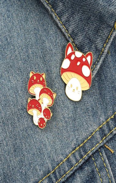 

small mushroom enamel brooches pin for women fashion dress coat shirt demin metal funny brooch pins badges promotion gift 1466 d32847921, Gray
