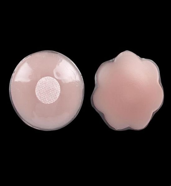 

100pcs silicone nipple covers patch bra pads women breast petals removable reusable invisible flower round heart shape women4522353, Black;white