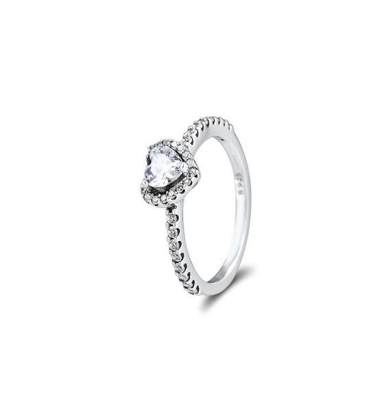

clear cz elevated heart ring jewelry 925 sterling silver female rings for women simple classic love rings jewelry accessory2659300, Golden;silver