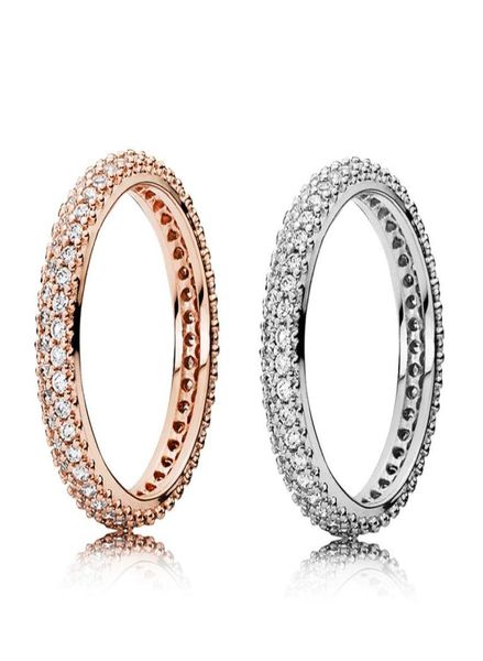 

100% 925 sterling silver rings with cubic zircon original box for fashion ring for valentines day rose gold wedding ring women6350865